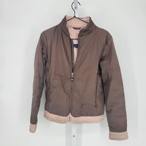 Irideon Womens Sz S Full Zip Riding Wear Jacket Horseback Riding Brown Pink